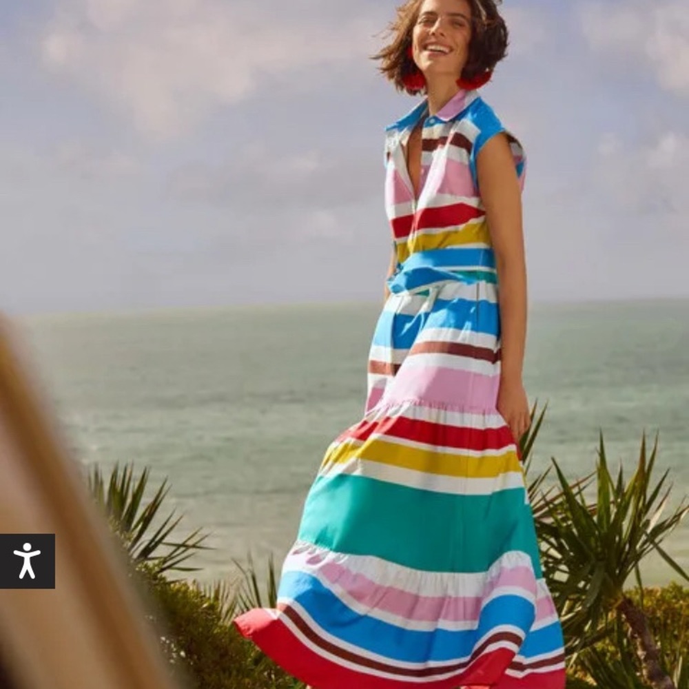 Boden Multicolor Striped Maxi Dress